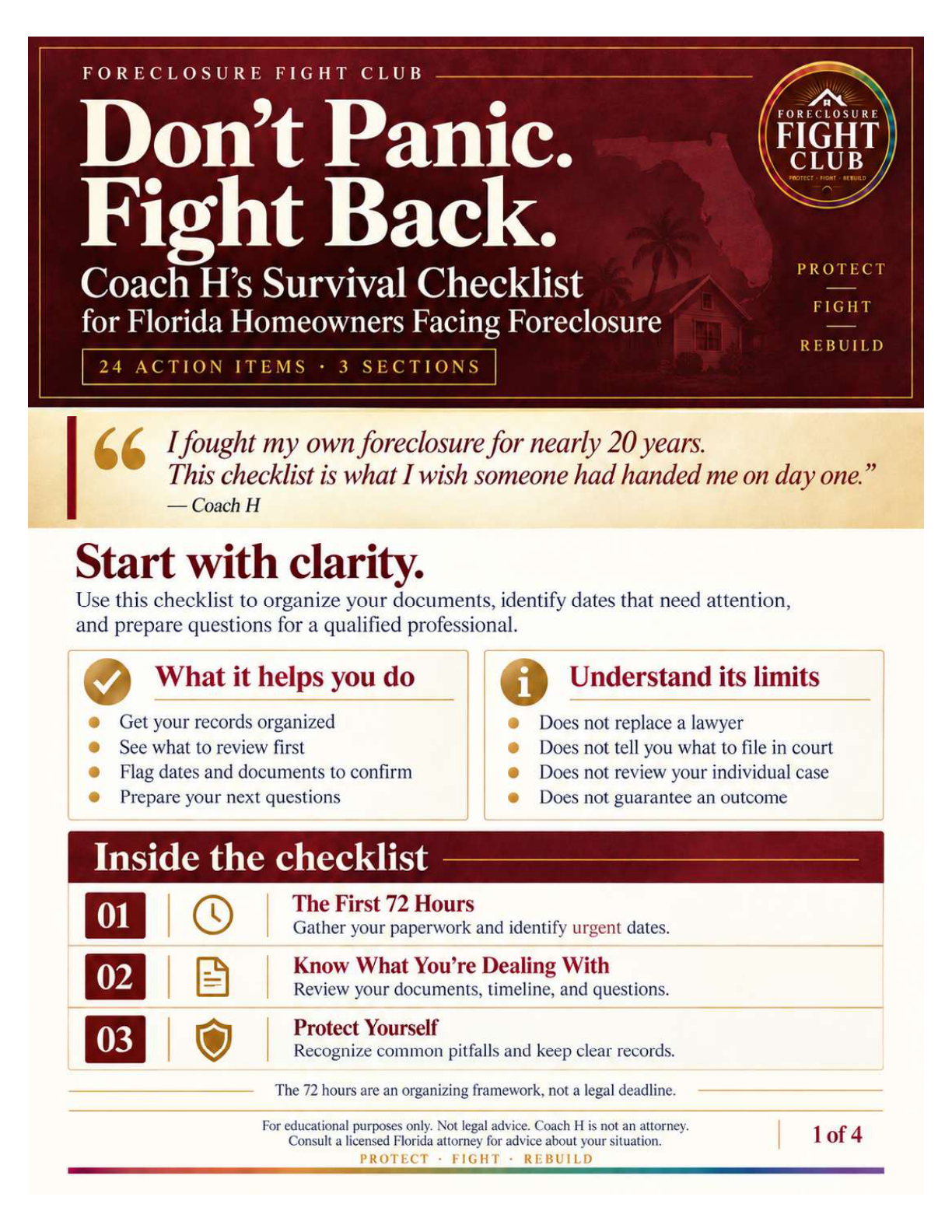 Current cover of the free Don't Panic. Fight Back. Survival Checklist